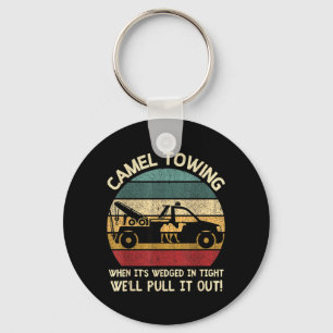 Retro Camel Towing Humour Saying Funny Halloween Key Ring