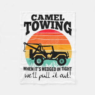 Retro Camel Towing Sarcastic Quotes Life Without M Fleece Blanket