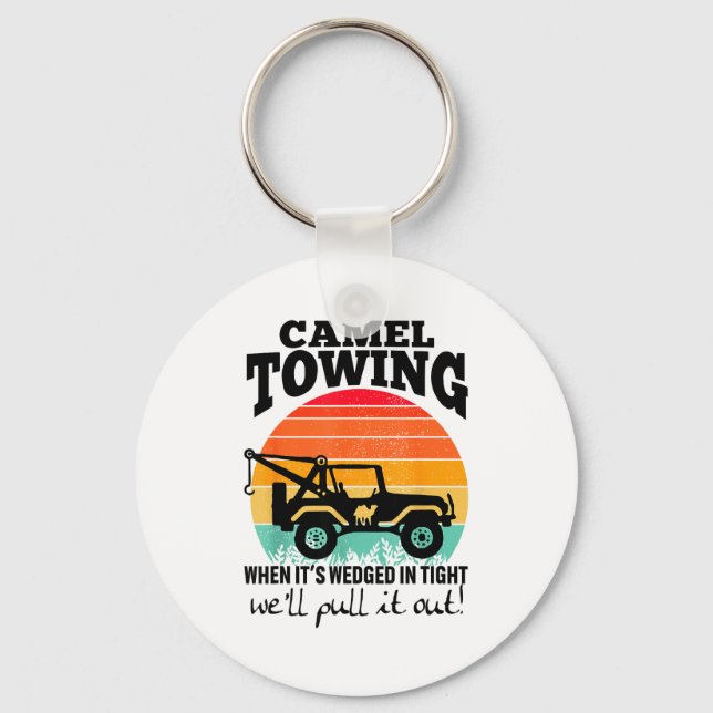 Retro Camel Towing Sarcastic Quotes Life Without M Key Ring (Front)
