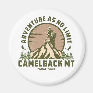 Retro Camelback Mountain Hike Sunset T-Shirt Magnet