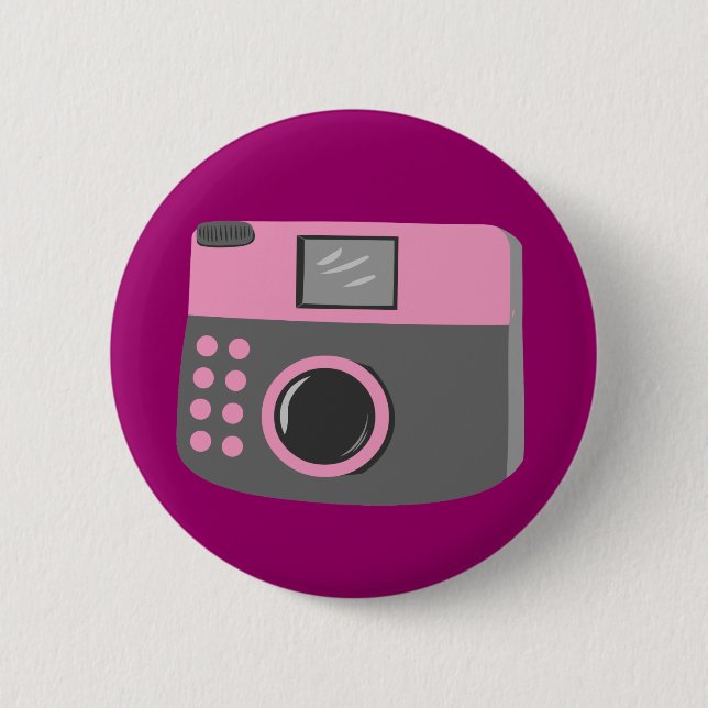 Retro Camera 6 Cm Round Badge (Front)