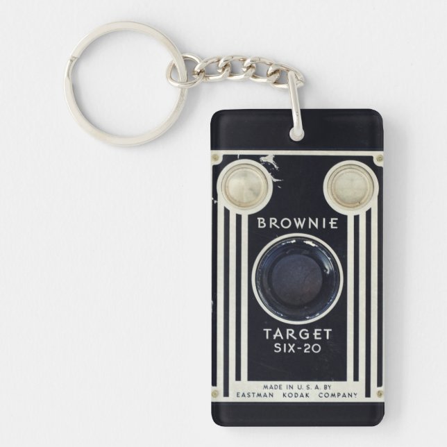 Retro camera brownie target. key ring (Front)