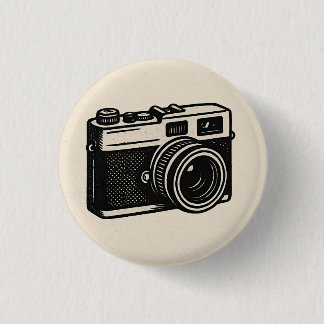Retro Camera Button – Vintage Photography Badge