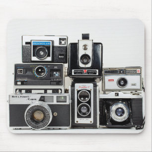 retro camera collection mouse mat