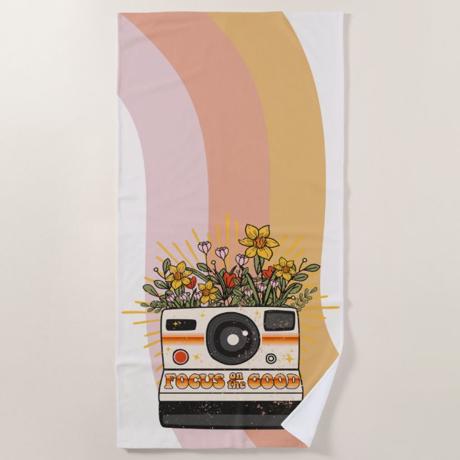 Retro Camera Focus on the Good Beach Towel (Front)