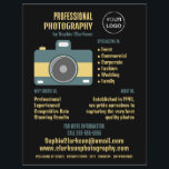 Retro Camera Icon, Photographer, Photography Hire Flyer<br><div class="desc">Retro Camera Icon,  Photographer,  Photography Hire Advertising Flyers By The Business Card Store.</div>
