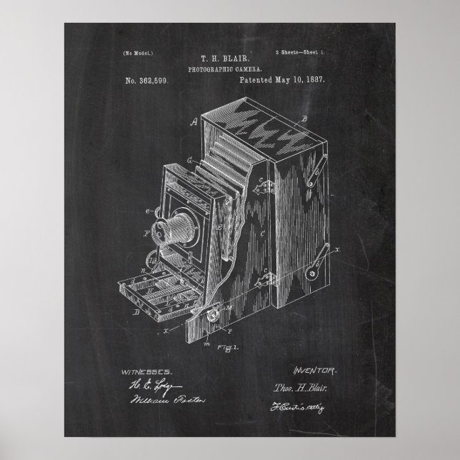 Retro Camera Patent Poster (Front)