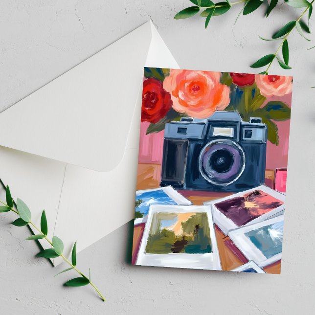 Retro Camera Photos Nostalgic Watercolor Card (Creator Uploaded)