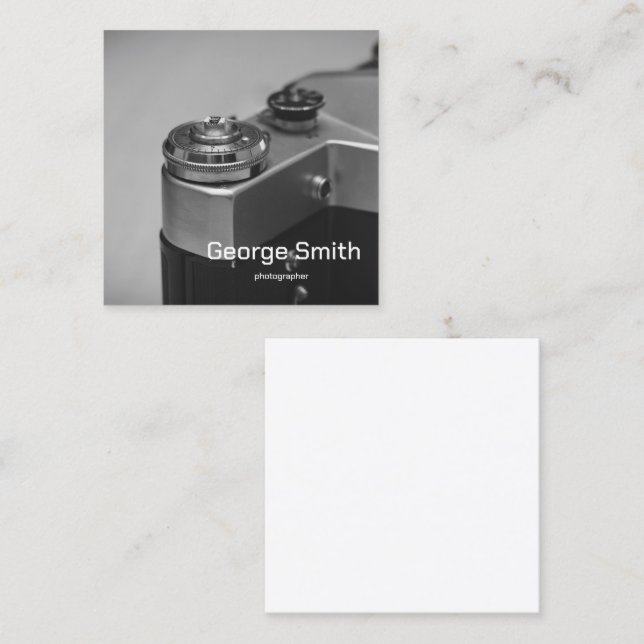 Retro camera square business card (Front/Back)