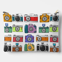 Retro Cameras Colourful Illustrated Pattern