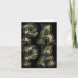 Retro Camo Dad Camouflage Papa Fathers Day Card
