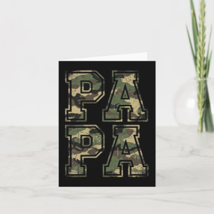 Retro Camo Dad Poc Camouflage Papa Fathers Day Card