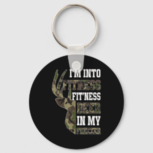 Retro Camo Deer Hunting Funny Wildlife Hunter Men Key Ring