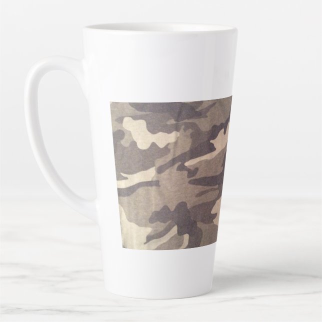 Retro camo design, still popular design, duo colou latte mug (Left)