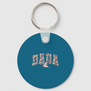 Retro Camo Duck Hunting Dada 1st Birthday Family M Key Ring