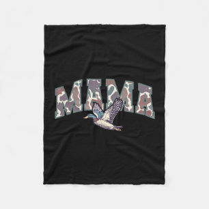 Retro Camo Duck Hunting Mama 1st Birthday Family M Fleece Blanket