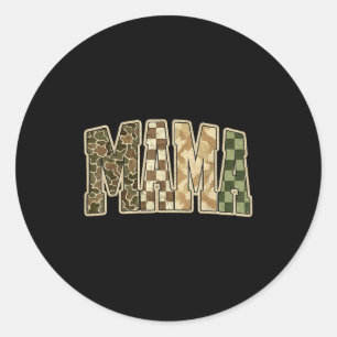 Retro Camo Hunting Mama Old Camo Mom  Classic Round Sticker