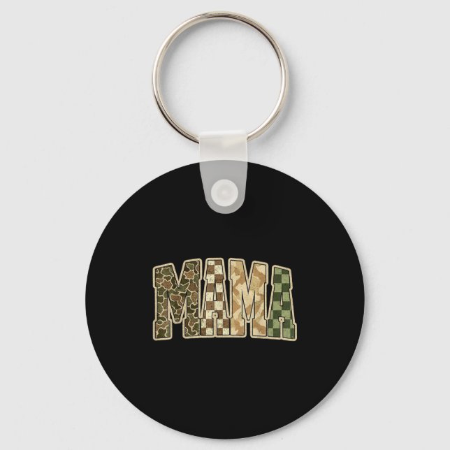 Retro Camo Hunting Mama Old Camo Mom  Key Ring (Front)
