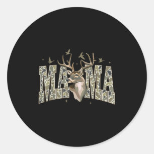 Retro camo hunting mama old camo mum mother's day classic round sticker