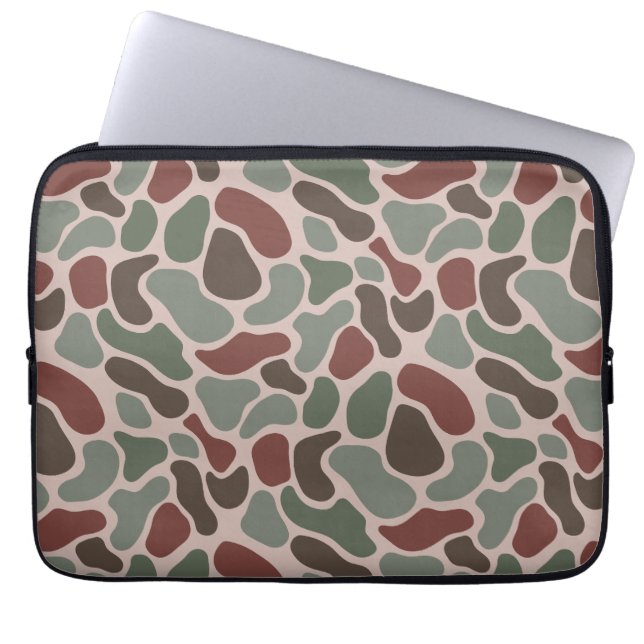 Retro Camo (red green) Laptop Sleeve (Front)