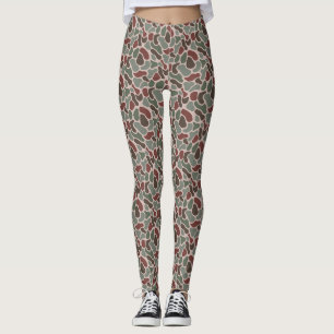 Retro Camo (red green) Leggings