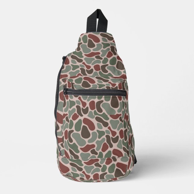 Retro Camo (red green) Sling Bag (Front)