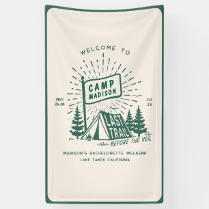 Retro Camp Bachelorette Girls Camping Weekend Banner