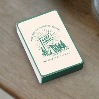 Retro Camp Bachelorette Girls Camping Weekend Playing Cards