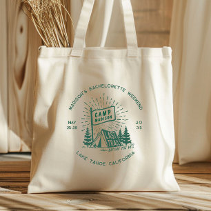 Retro Camp Bachelorette Girls Glamping Weekend Tote Bag
