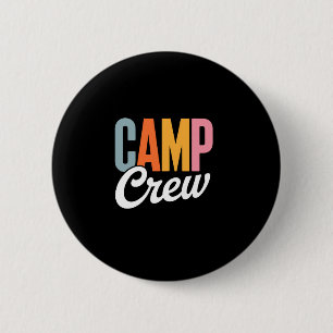 Retro camp crew summer camping funny friends 6 cm round badge