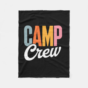 Retro camp crew summer camping funny friends fleece blanket