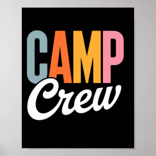 Retro camp crew summer camping funny friends poster