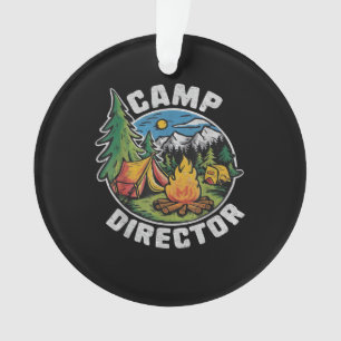 Retro Camp Director Camping Summer Camp Funny Camp Ornament