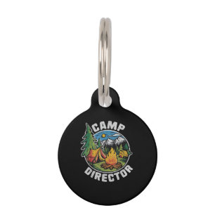 Retro Camp Director Camping Summer Camp Funny Camp Pet Tag