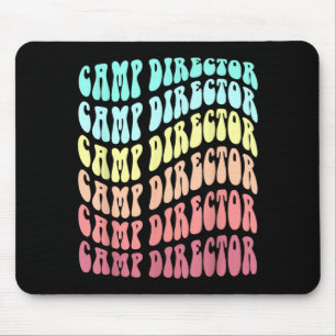 Retro camp director family campground summer mouse mat