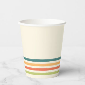 Retro Camp Striped Paper Cups Summer Party