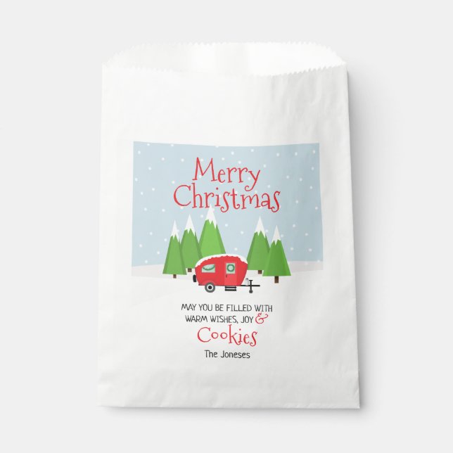 Retro Camper Christmas Favour Bags (Front)