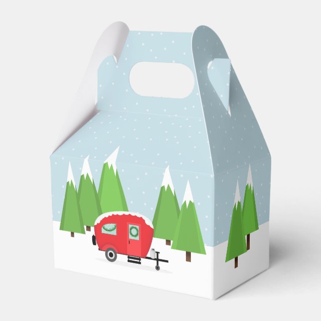 Retro Camper Christmas Favour Box (Front Side)