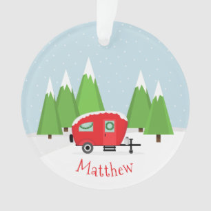 Retro Camper Christmas Ornament
