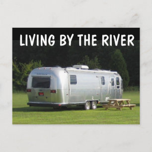 RETRO CAMPER FUNNY LIVING BY THE RIVER POSTCARDS