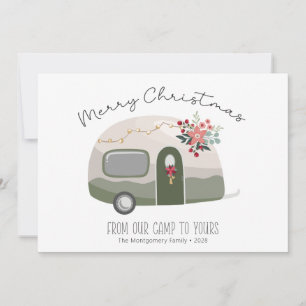 Retro Camper Merry Christmas Card