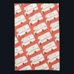 Retro Camper Motorhome RV red kitchen towel<br><div class="desc">Decorate your kitchen with this cool towel. Makes a great housewarming or anniversary gift! 
You can customise it and add text too.
Check my shop for lots more colours and patterns plus matching kitchen stuff!</div>