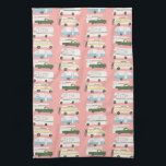 Retro Camper Motorhome RV Vanlife Pink Tea Towel<br><div class="desc">Decorate your kitchen with this cool towel with an RV,  trailer,  campervan and truck camper. Makes a great housewarming or anniversary gift! 
You can customise it and add text too.
Check my shop for lots more colours and patterns plus matching kitchen stuff!</div>