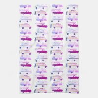 Retro Camper Motorhome RV Vanlife White Purple