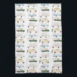 Retro Camper Motorhome RV Vanlife White Tea Towel<br><div class="desc">Decorate your kitchen with this cool towel with an RV,  trailer,  campervan and truck camper. Makes a great housewarming or anniversary gift! 
You can customise it and add text too.
Check my shop for lots more colours and patterns plus matching kitchen stuff!</div>