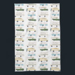 Retro Camper Motorhome RV Vanlife White Tea Towel<br><div class="desc">Decorate your kitchen with this cool towel with an RV,  trailer,  campervan and truck camper. Makes a great housewarming or anniversary gift! 
You can customise it and add text too.
Check my shop for lots more colours and patterns plus matching kitchen stuff!</div>