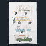 Retro Camper Motorhome RV Vanlife White Tea Towel<br><div class="desc">Decorate your kitchen with this cool towel with an RV,  trailer,  campervan and truck camper. Makes a great housewarming or anniversary gift! 
You can customise it and add text too.
Check my shop for lots more colours and patterns plus matching kitchen stuff!</div>