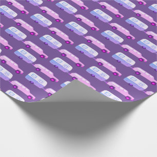Retro Camper Motorhome Trailer Pink Purple Wrapping Paper