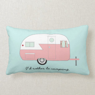 Retro Camper Pillow - Pink