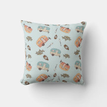 Retro Camper Throw Pillow